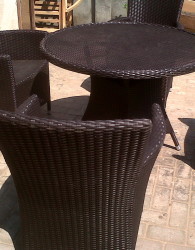 Meja Kursi Makan Furniture Rotan
