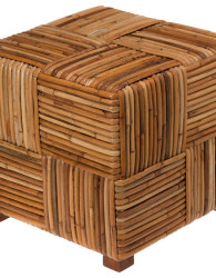 Meja rotan kubus minimalis