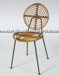 Kursi rotan minimalis metal circle