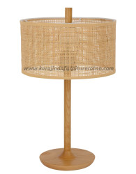 Lampu meja rotan minimalis kayu furniture rotan minimalis modern