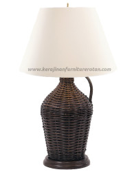 Lampu meja rotan antik furniture rotan modern