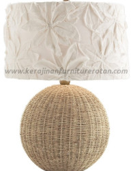 Lampu meja rotan minimalis kerang furniture rotan modern