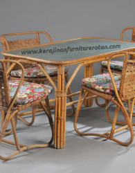 Set meja makan rotan klasik export furniture rotan klasik