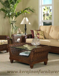 Set kursi rotan export furniture rotan minimalis walnut