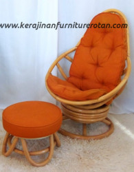 Set kursi santai rotan export oranye furniture rotan minimalis