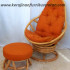 Set kursi santai rotan export oranye furniture rotan minimalis