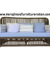 Sofa rotan minimalis export furniture rotan modern biru