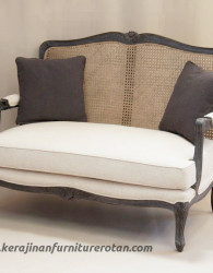 Sofa rotan minimalis export furniture rotan modern putih