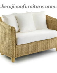 Sofa rotan santai minimalis export furniture rotan modern putih