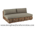 Furniture rotan export sofa rotan coklat modern