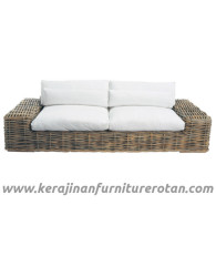 Furniture rotan export sofa rotan santai minimalis putih