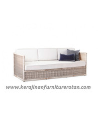 Furniture rotan minimalis export sofa rotan santai putih