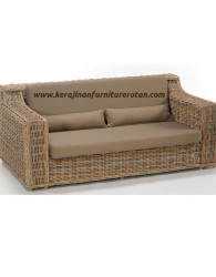 Sofa rotan minimalis export furniture rotan santai coklat