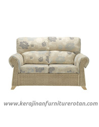 Furniture rotan export sofa rotan klasik putih bunga