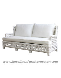 Furniture rotan export sofa rotan klasik retro putih