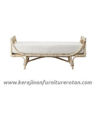 Furniture rotan export sofa rotan minimalis putih retro