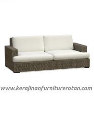 Furniture rotan export sofa rotan minimalis santai outdoor putih