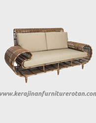 Furniture rotan export sofa rotan modern klasik coklat