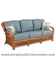 Furniture rotan export sofa tamu klasik retro coklat