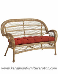 Furniture rotan export sofa teras klasik retro coklat