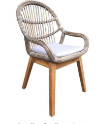 Furniture rotan export kursi teras rotan minimalis outdoor putih