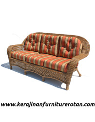 Furniture rotan export sofa tamu rotan santai modern orange