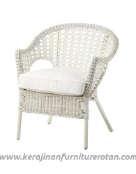 Furniture rotan export kursi rotan santai klasik modern white