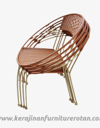 Furniture rotan export kursi santai rotan minimalis natural indoor coklat